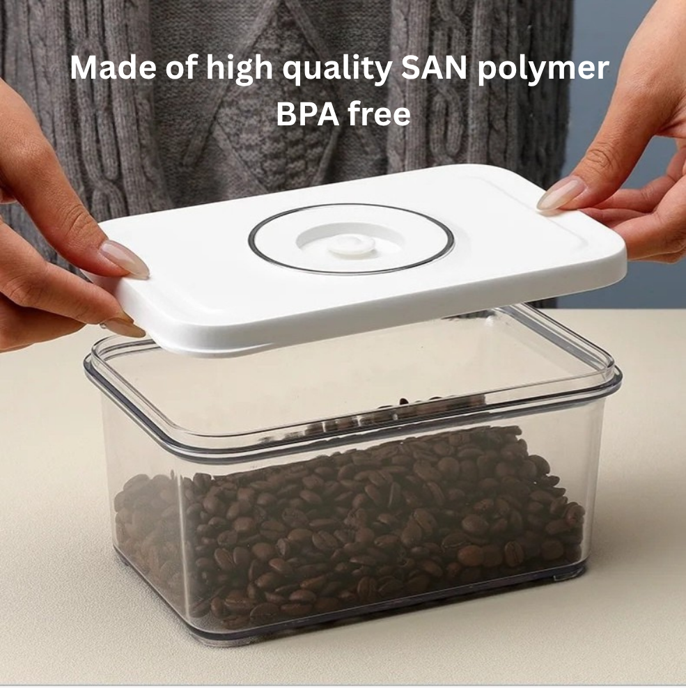 Set of 3 vacuum containers (S, M, L) made of high-quality SAN polymer, BPA-free