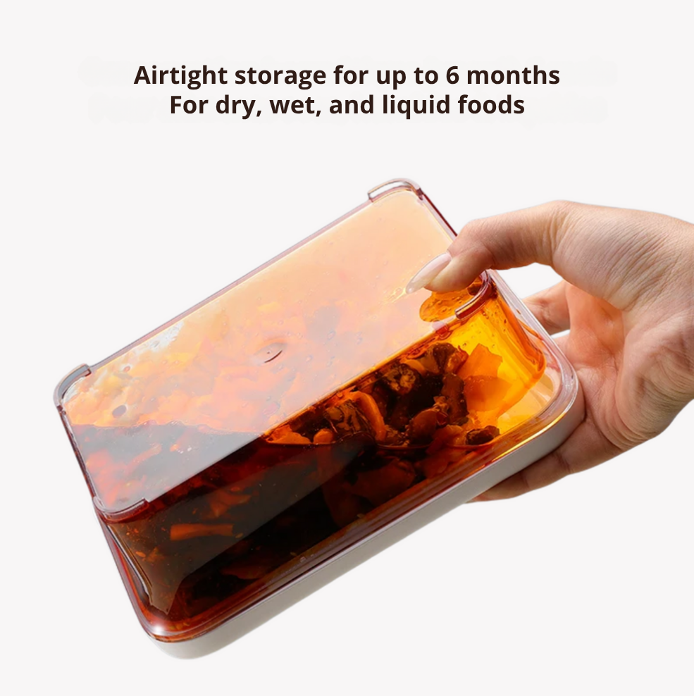 Set of 3 vacuum containers (S, M, L) made of high-quality SAN polymer, BPA-free